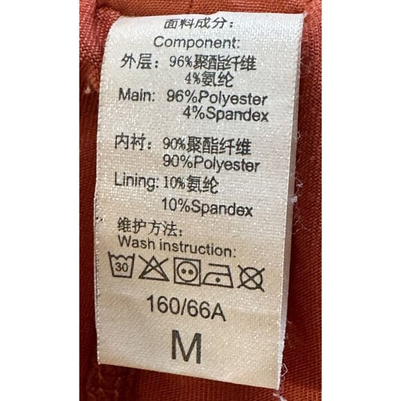 Unbranded Womens Running Shorts Elastic Waist Lined Leggings Stretch Orange Sz M - Picture 5 of 7